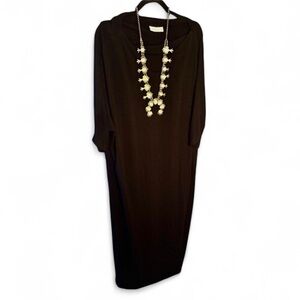 BRYN WALKER Black Boat Neck Dolman Half Sleeve Siro Rayon Maxi Dress Sz XS - XL